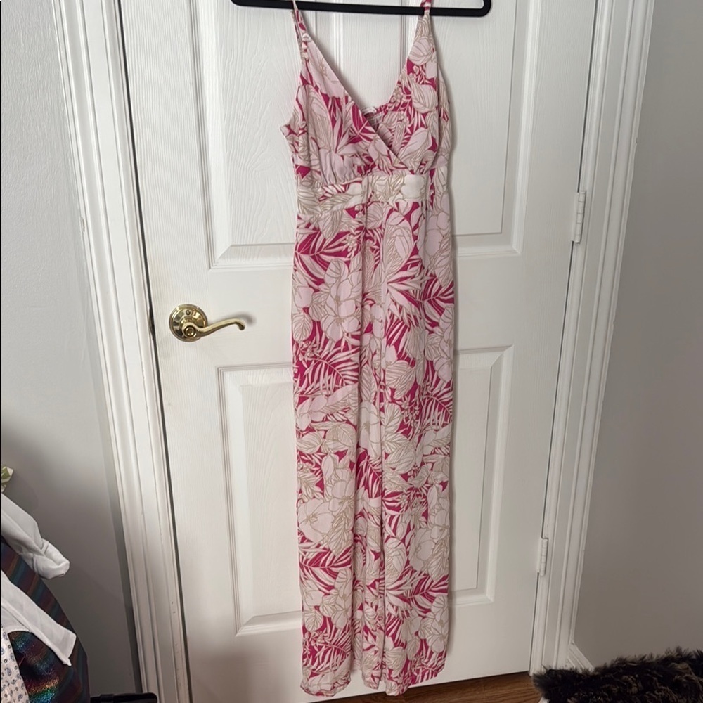 Floral Pink and White jumpsuit June and Hudson sz S